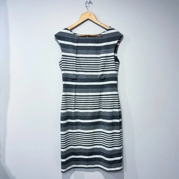 CALVIN KLEIN Grey  and white striped dress - Picture 1 of 7